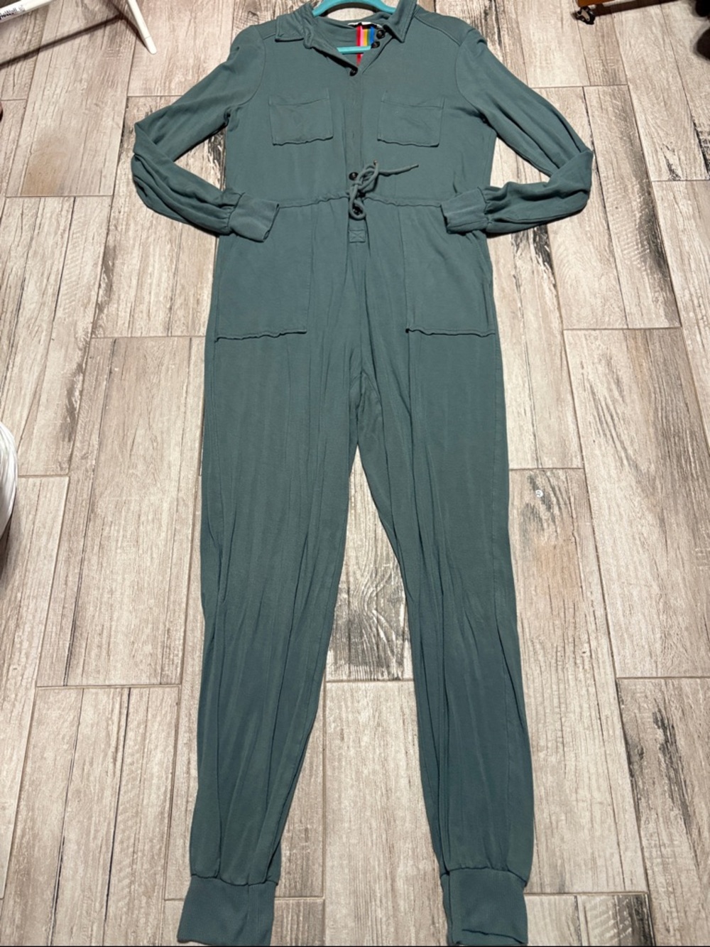 Boden Forest Green Long-Sleeve Utility Jumpsuit